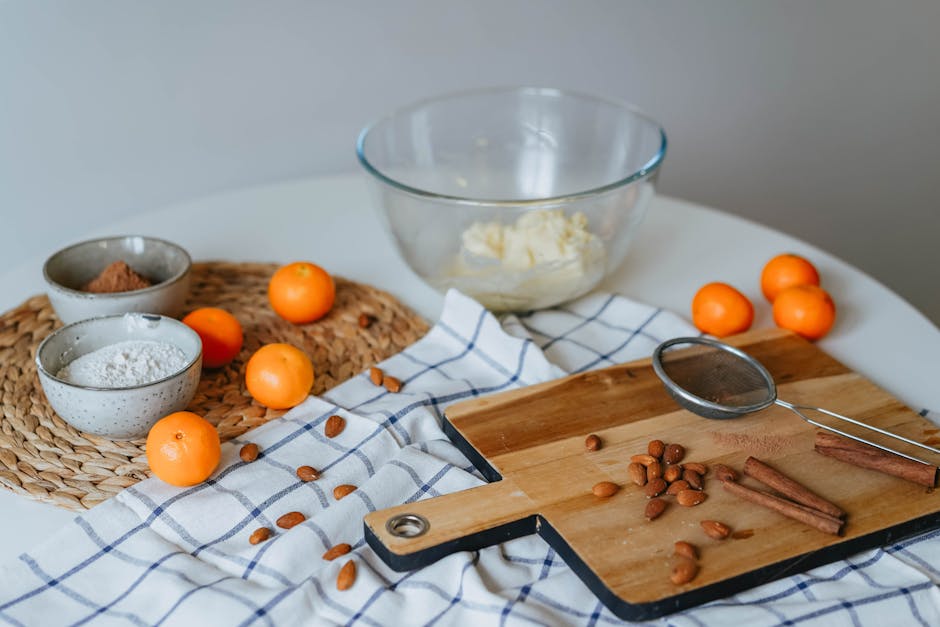 Poudre d'amandes dans un bol en céramique