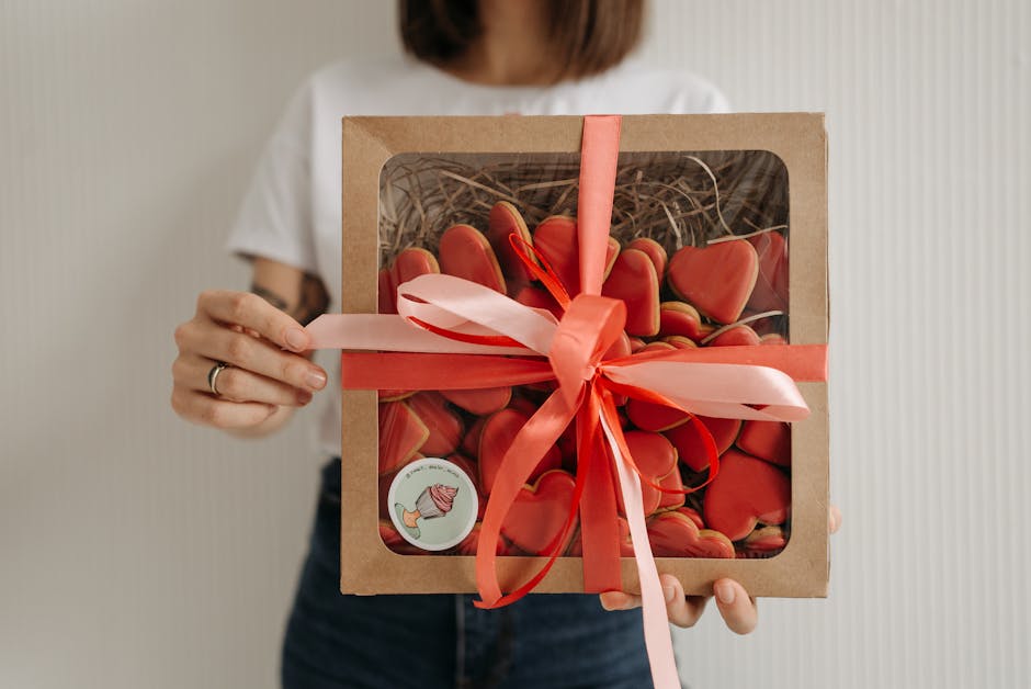 Biscuits rangés dans une boîte cadeau