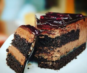 Gâteau au chocolat sans gluten part fondante