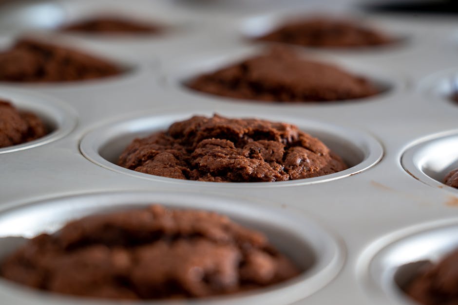 Plaque de muffins en cours de cuisson